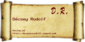 Décsey Rudolf névjegykártya