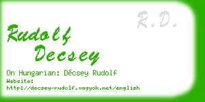 rudolf decsey business card
