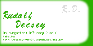 rudolf decsey business card